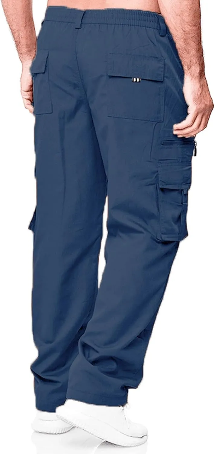 2023 Men Outdoor Cargo Pants Multi Pockets Lightweight Tactical Trousers Plus Size Classic Hiking Jogger Stylish Sweatpants