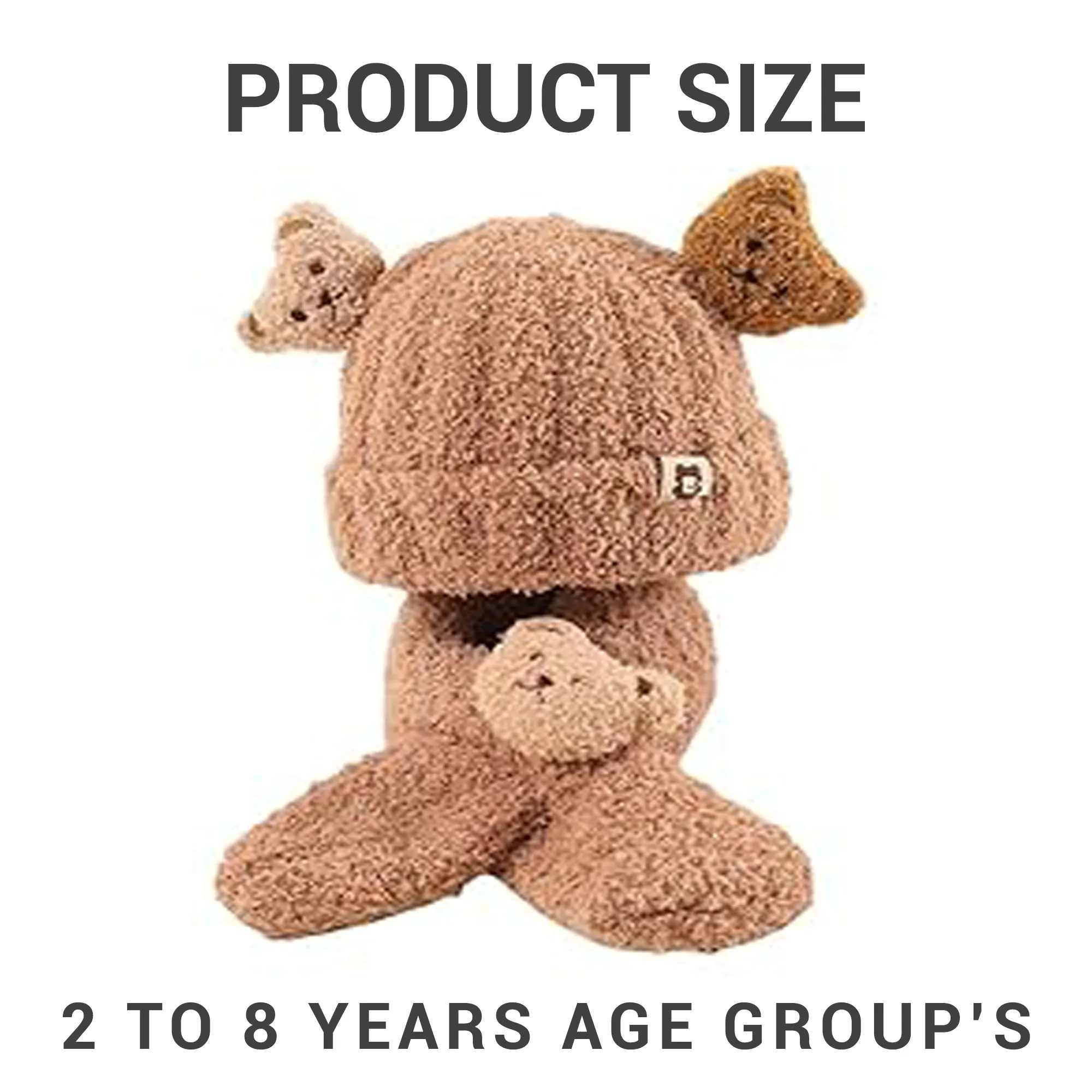 Babymoon Winter Bear Fleece Soft Baby Cap Hat with Scarf Boy’s Girls Kids Cap Hat Headwear | Brown | 0-3 Yr