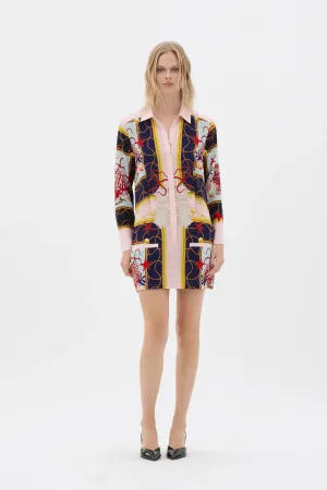 Coral Netting Relaxed Shirt Dress