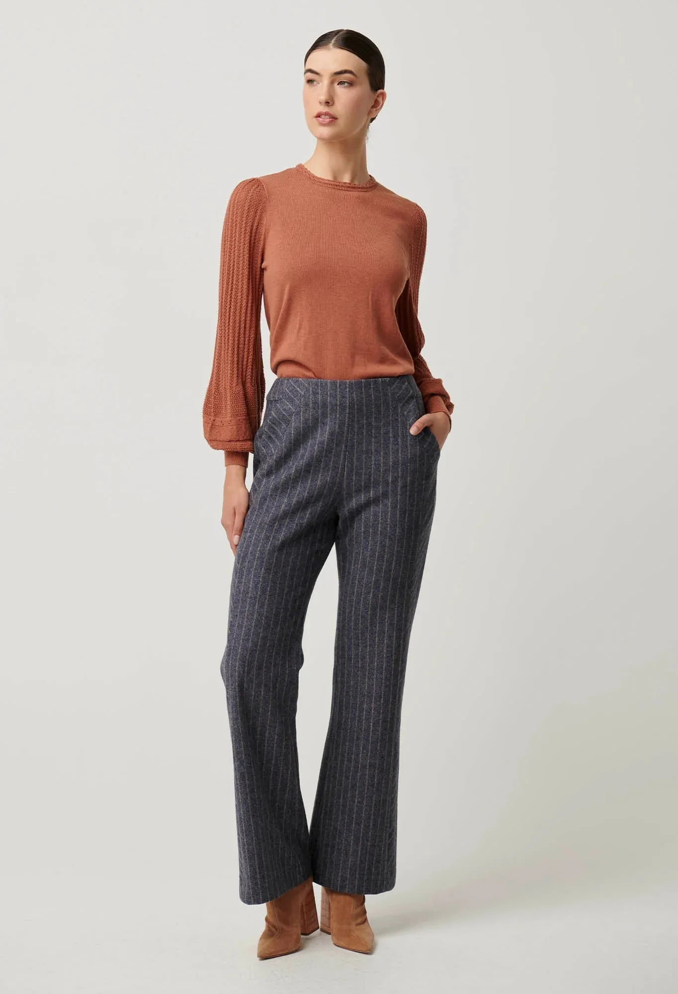 Coraline Chevron Stripe Ponte Pant