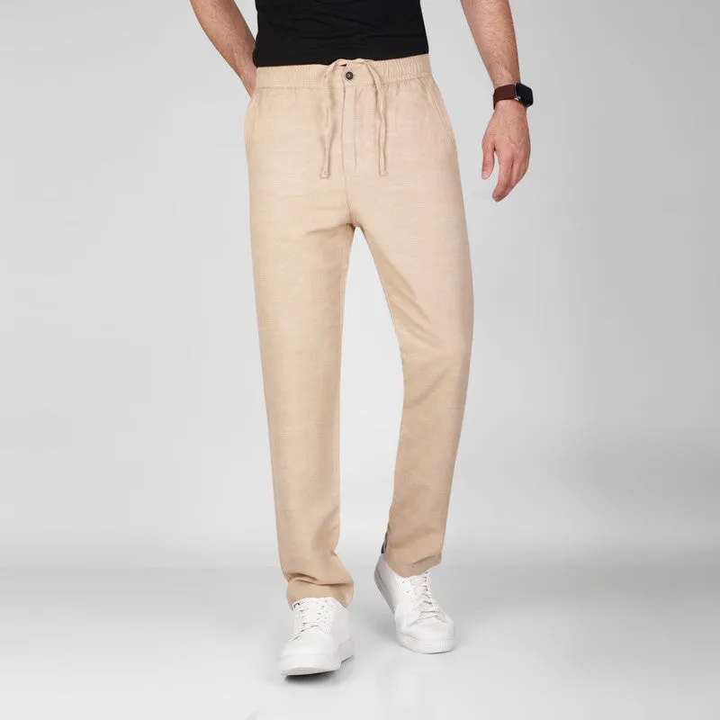 Lightweight Drawstring Trousers  -  CAMEL