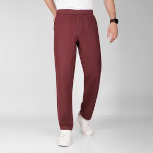 Lightweight Ramie Blend Trousers  -  BURGUNDY
