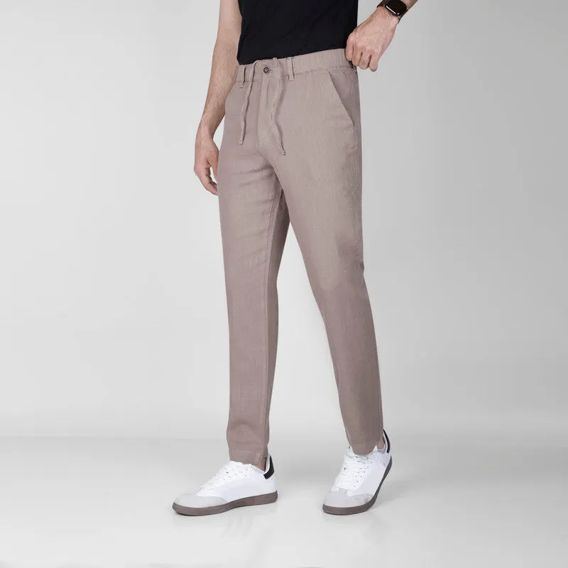 Lightweight  Ramie-Cotton Trousers-   CAF