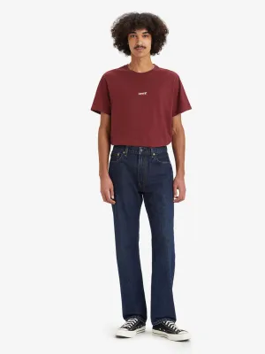 Men's 555'96 Navy Blue Relaxed Straight Fit Mid Rise Jeans