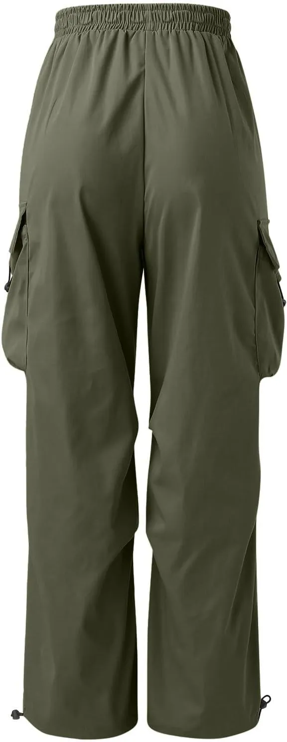 Men's Lightweight Jogging Pant Pockets Cargo Work Joggers Loose Sports Casual Sweatpant Open Hem Pant