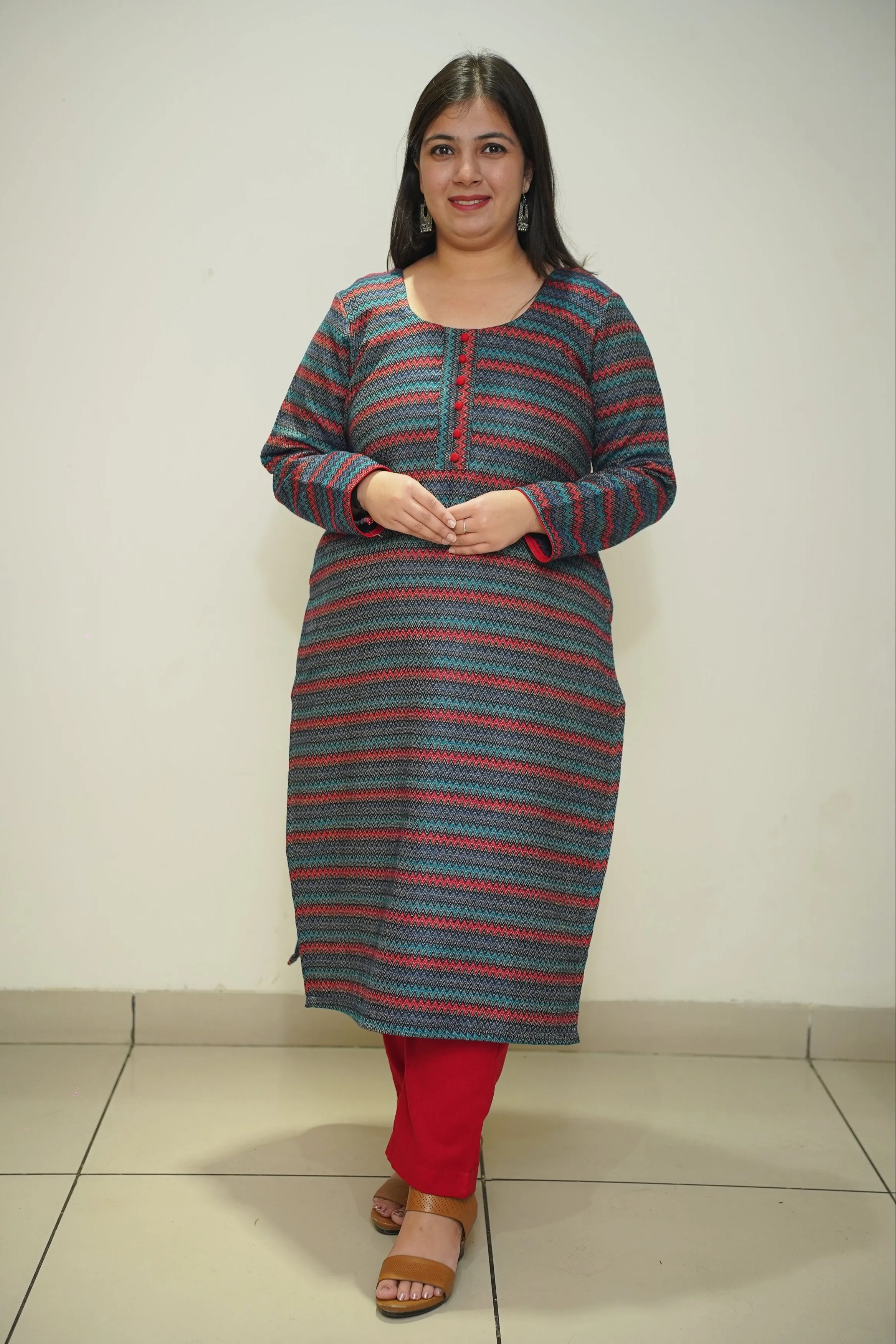 Nautical Flame Woollen Kurta