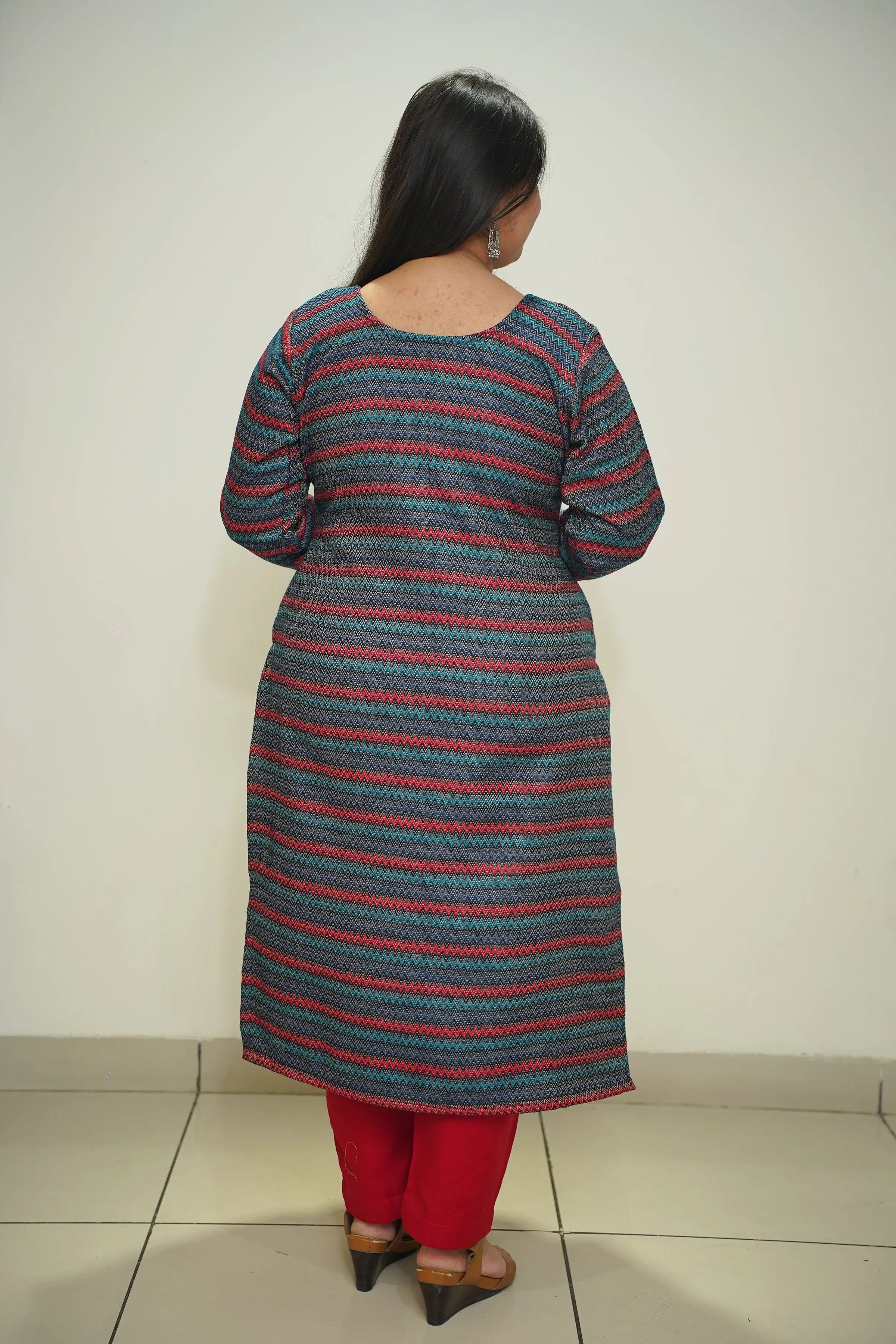Nautical Flame Woollen Kurta