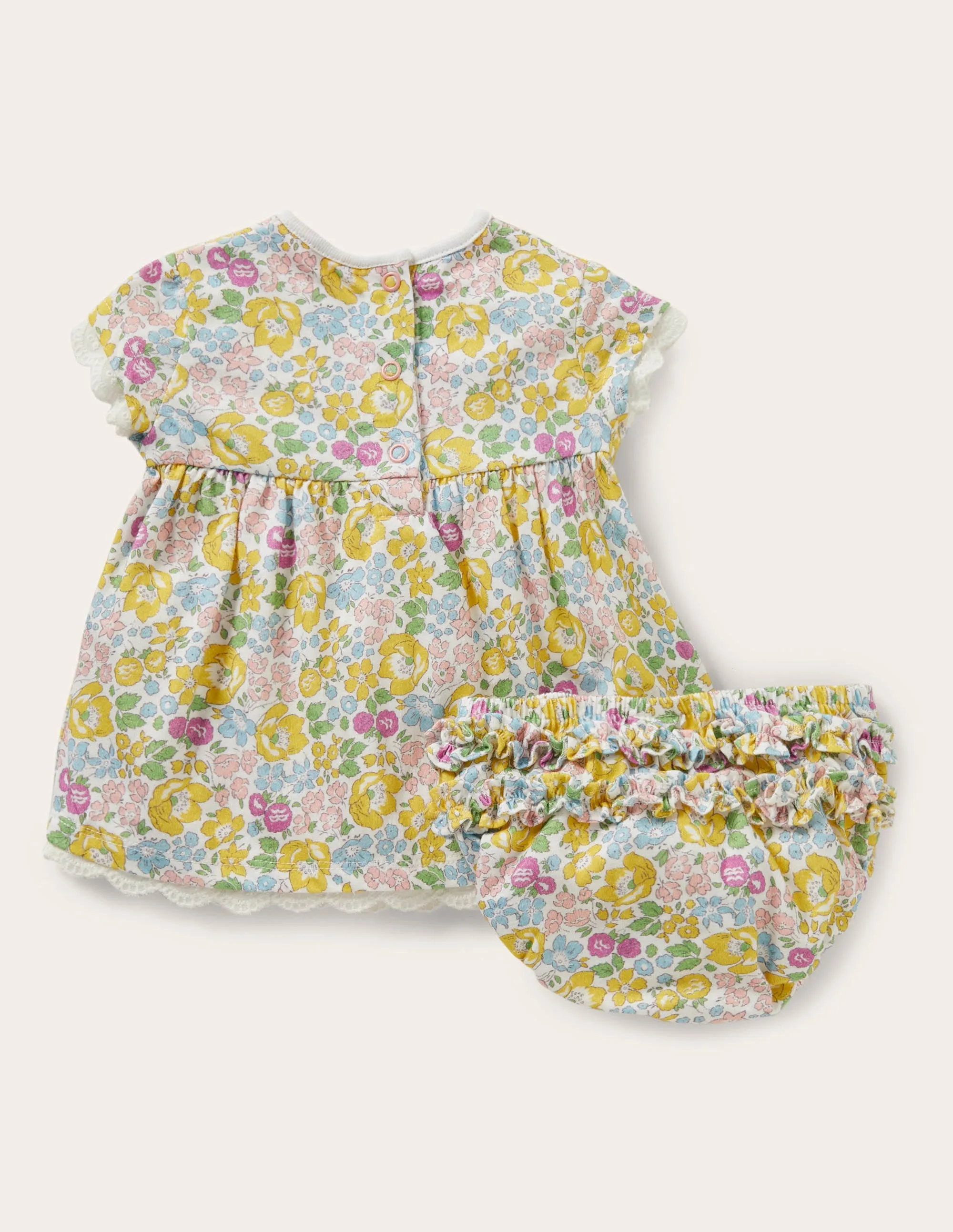 Printed Jersey Dress-Pale Lemon Floral
