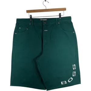 Vintage Boss Embroidered Baggy Chino Shorts 40x13 NWT
